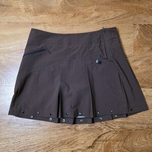 NWT Jamie Sadock Brown Checkered Pleated Skirt